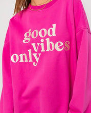 Letter Embroidery Oversized Sweatshirt