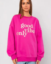 Letter Embroidery Oversized Sweatshirt