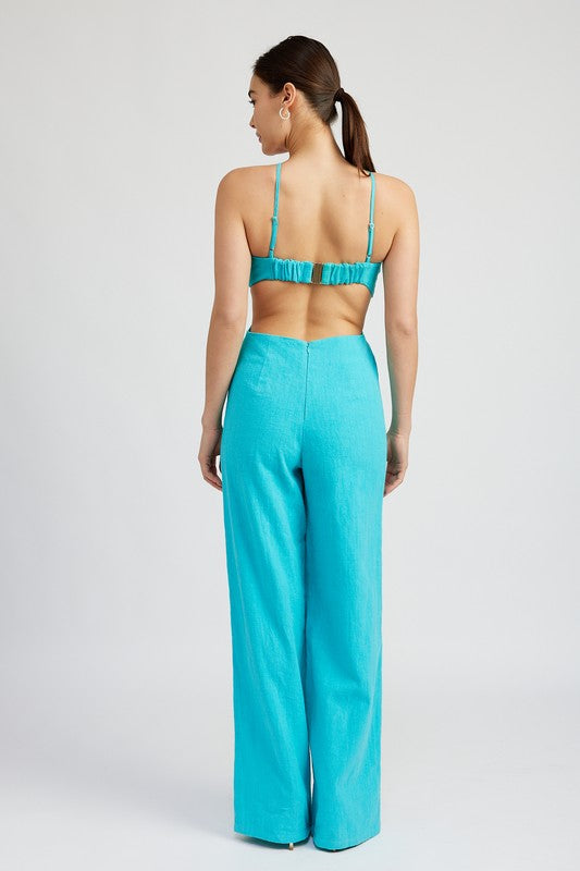 DOUBLE O-RING CUT OUT JUMPSUIT