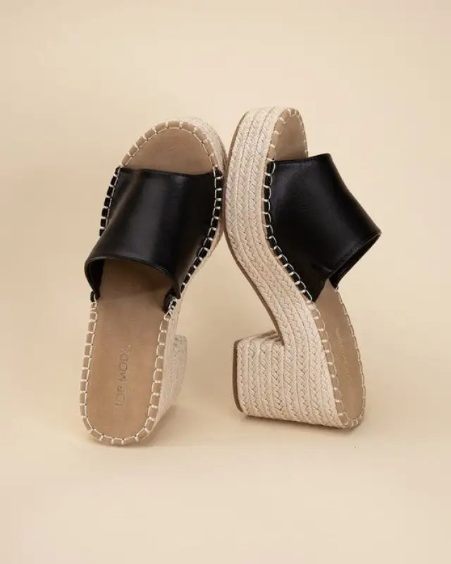 LOCK-1 Espadrille Mule Heels