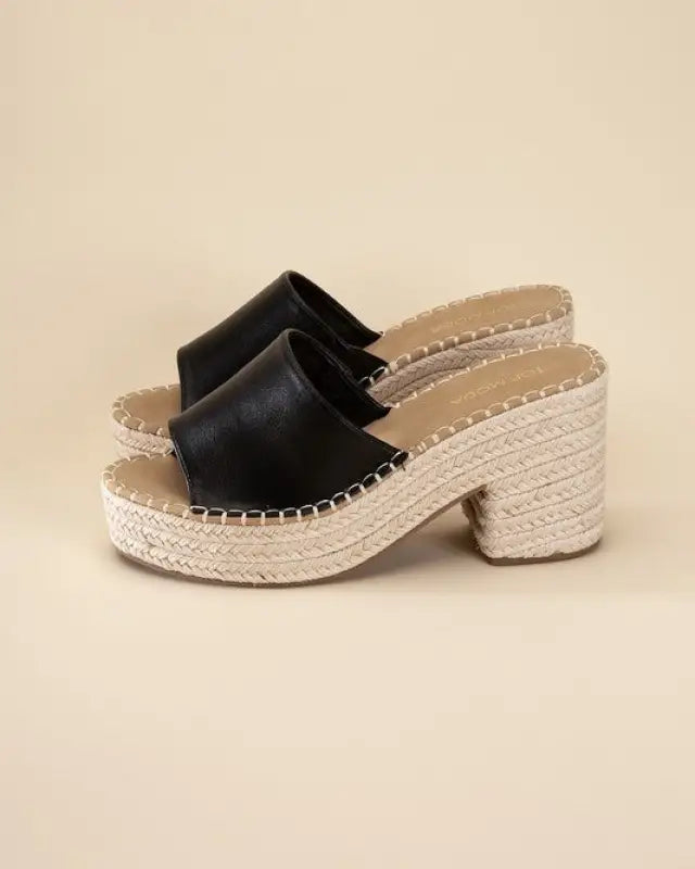 LOCK-1 Espadrille Mule Heels