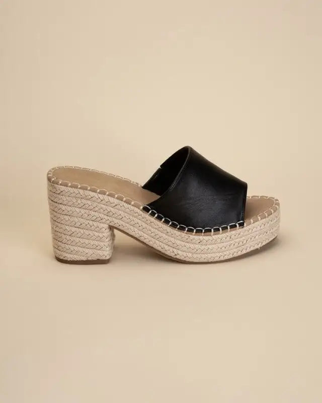 LOCK-1 Espadrille Mule Heels