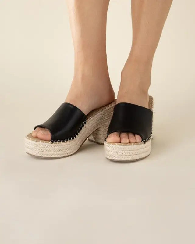 LOCK-1 Espadrille Mule Heels