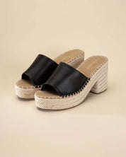 LOCK-1 Espadrille Mule Heels