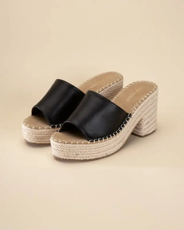 LOCK-1 Espadrille Mule Heels