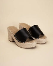 LOCK-1 Espadrille Mule Heels