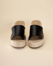 LOCK-1 Espadrille Mule Heels