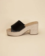 LOCK-1 Espadrille Mule Heels