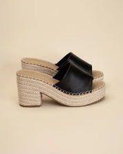 LOCK-1 Espadrille Mule Heels