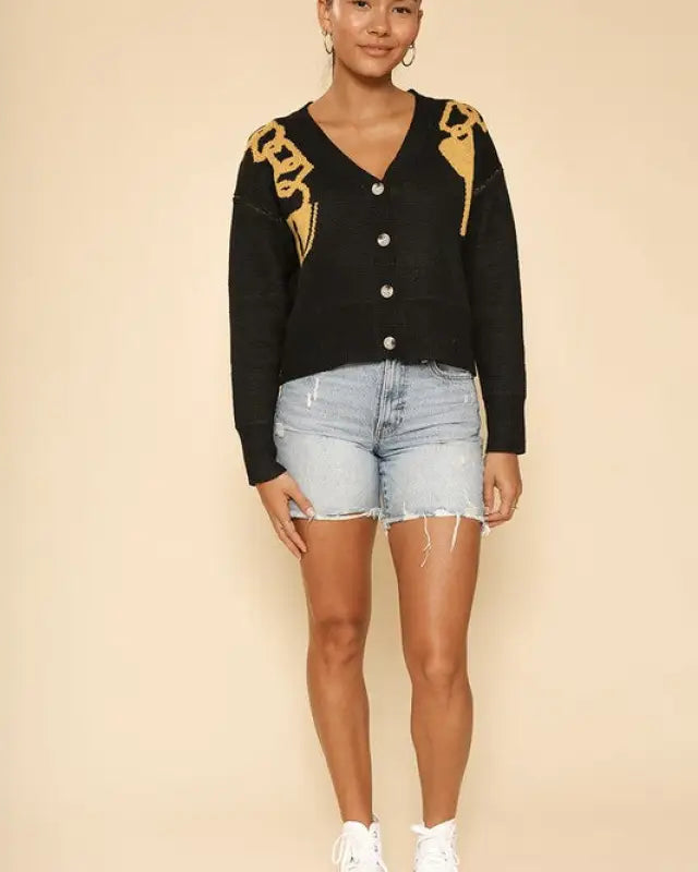 Lock and key cropped cardigan