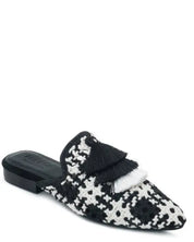 London Rag MARIANA WOVEN FLAT MULES WITH TASSELS - Black / 5