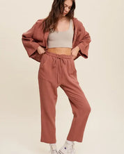 Long Sleeve Button Down And Long Pants Sets