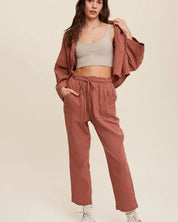 Long Sleeve Button Down And Long Pants Sets