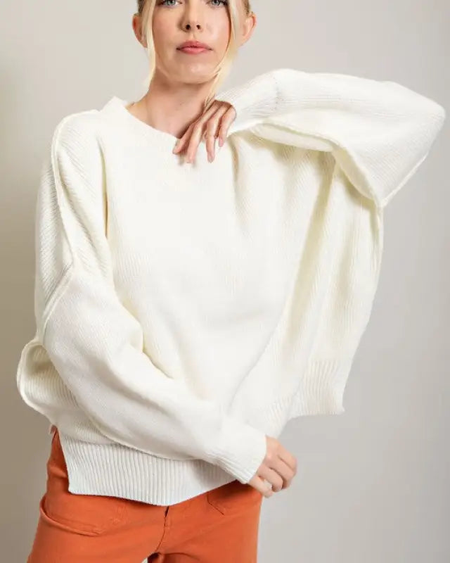 Long Sleeve Ribbed Sweater