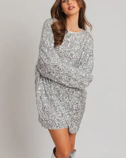 Long Sleeve Sequin Mini Dress