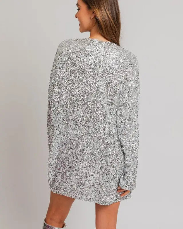 Long Sleeve Sequin Mini Dress