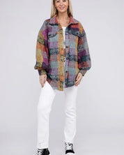 Loose Fit Buttoned Down Check Shirt Jacket