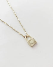 Love Locked Padlock Necklace - Gold / One Size