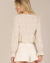 LS floral frill blouse