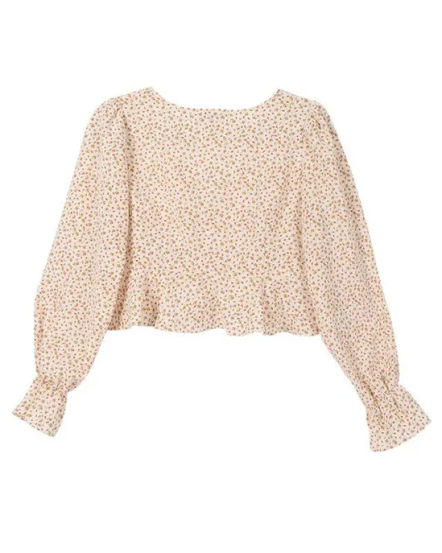 LS floral frill blouse