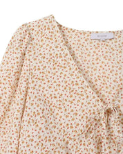 LS floral frill blouse