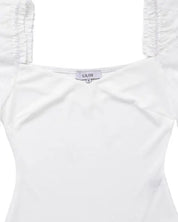 LS shirring sleeve bodysuit