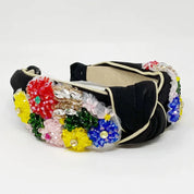 Luxe Flower Bead Headband - Black / Os - Headbands