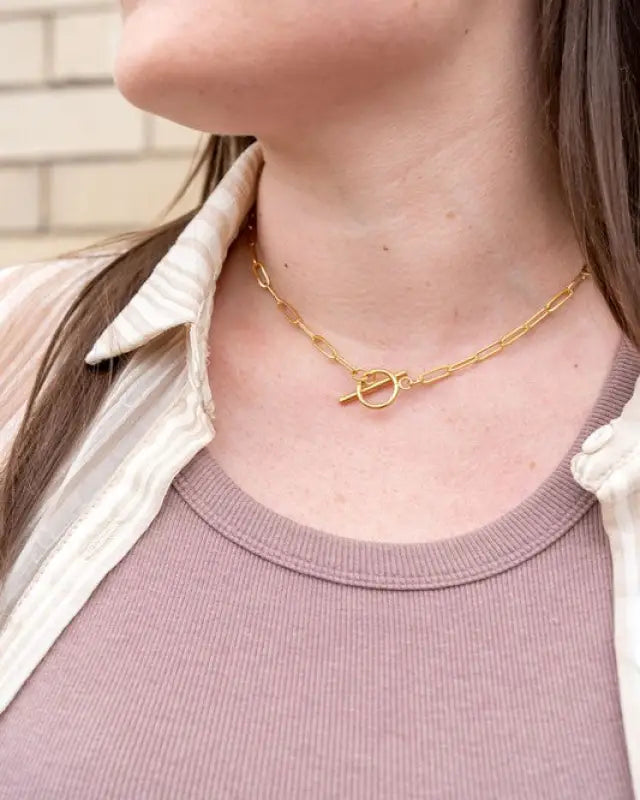 Luxe Paperclip Chain 20in - Gold / OneSize