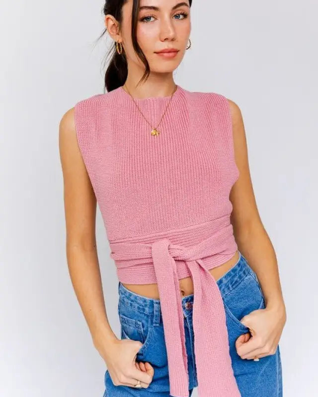 Madeline Convertible Criss Cross Crop Sweater