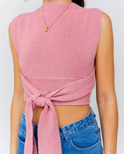 Madeline Convertible Criss Cross Crop Sweater