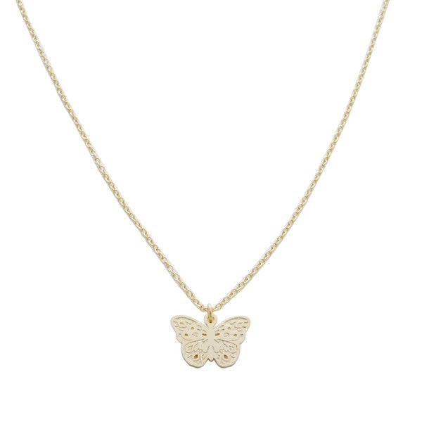 Magic Charm Butterfly Necklace - Gold / One Size