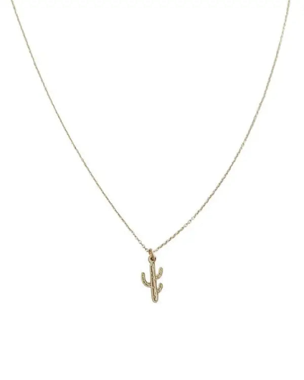 Magic Charm Cactus Necklace - Gold / One Size