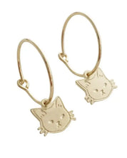 Magic Charm Cat Hoops - Gold / One Size