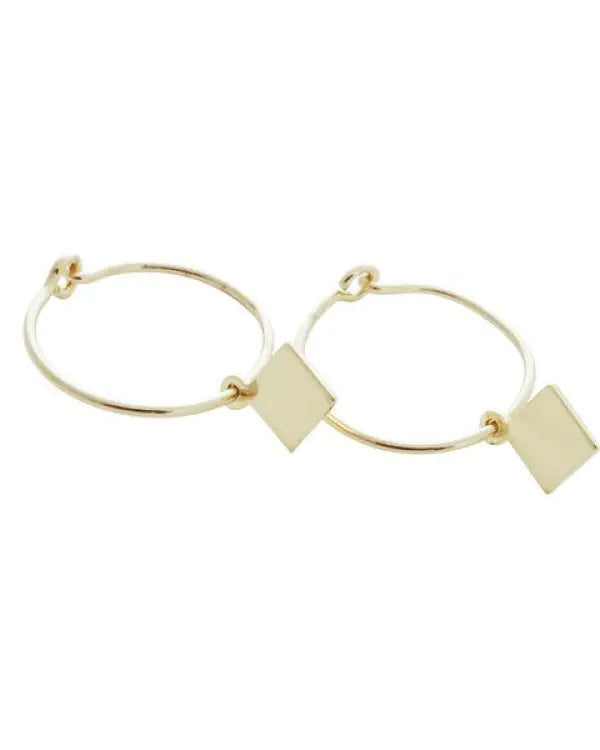 Magic Charm Diamond Hoops - Gold / One Size