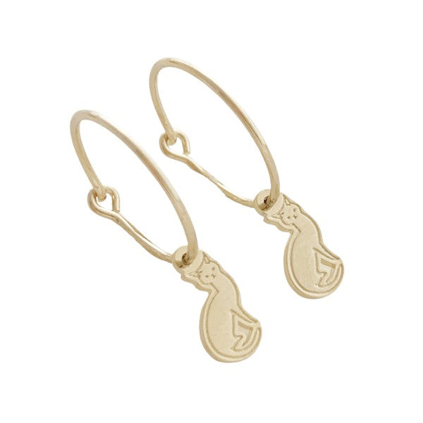 Magic Charm Kitten Hoops - Gold / One Size