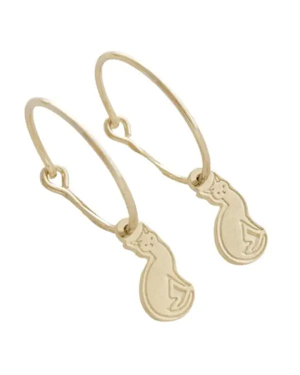 Magic Charm Kitten Hoops - Gold / One Size