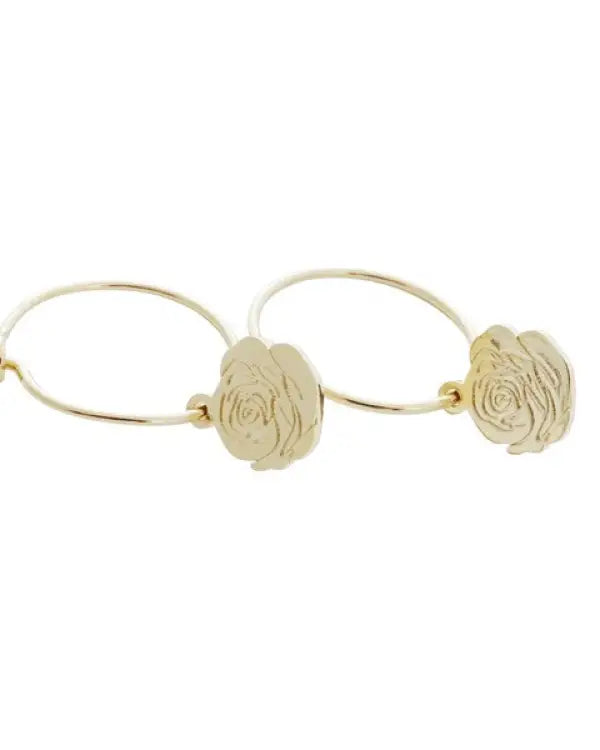 Magic Charm Rose Hoops - Gold / One Size