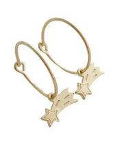 Magic Charm Shooting Star Hoops - Gold / One Size