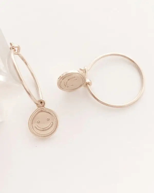 Magic Charm Smiley Hoops