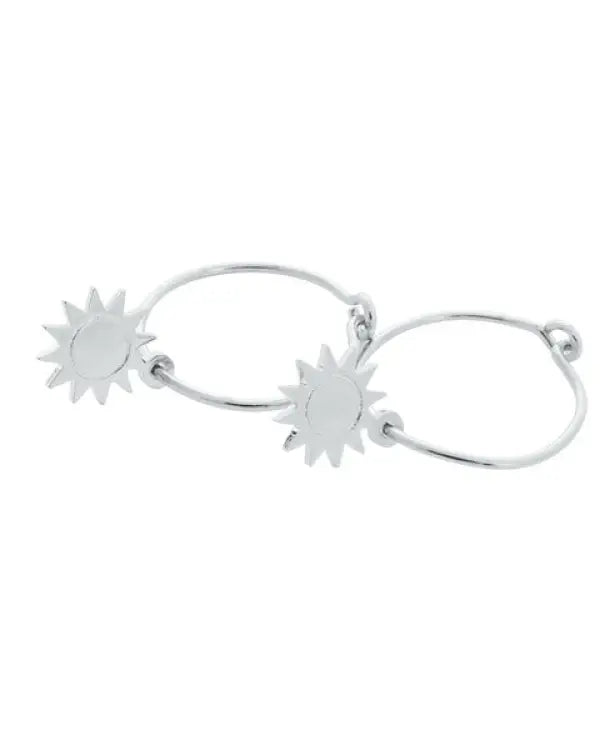 Magic Charm Sun Hoops - Silver / One Size