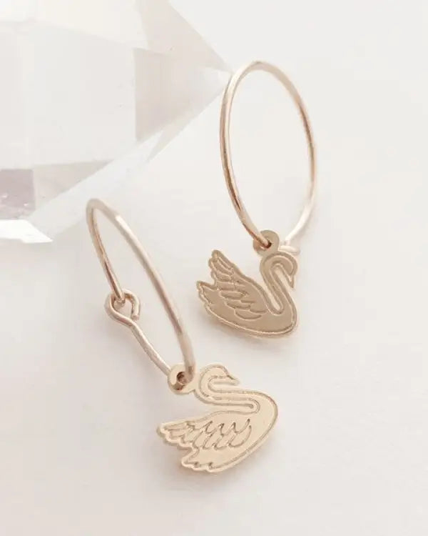 Magic Charm Swan Hoops