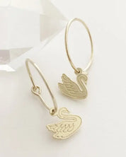 Magic Charm Swan Hoops