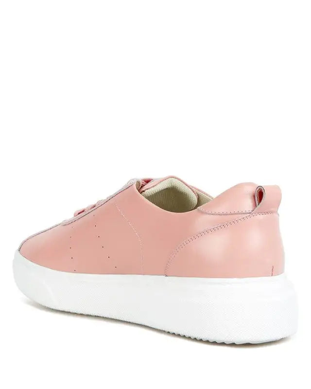 Magull Solid Lace Up Leather Sneakers