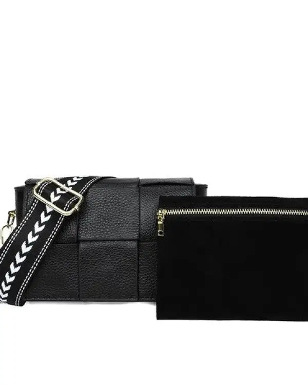 Margot Foldover Leather Crossbody - Black / OneSize