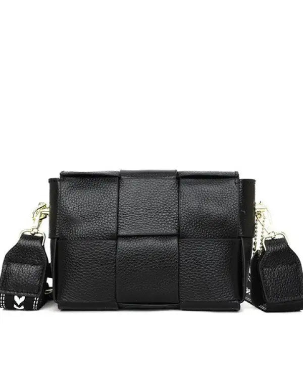 Margot Foldover Leather Crossbody - Black / OneSize