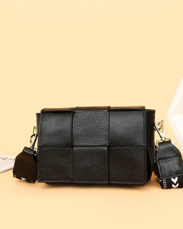 Margot Foldover Leather Crossbody - Black / OneSize