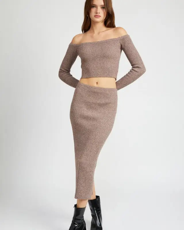 MAXI KNIT SKIRT WITH BACK SLIT