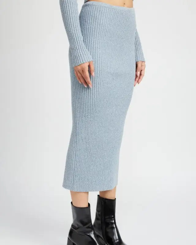 MAXI KNIT SKIRT WITH BACK SLIT