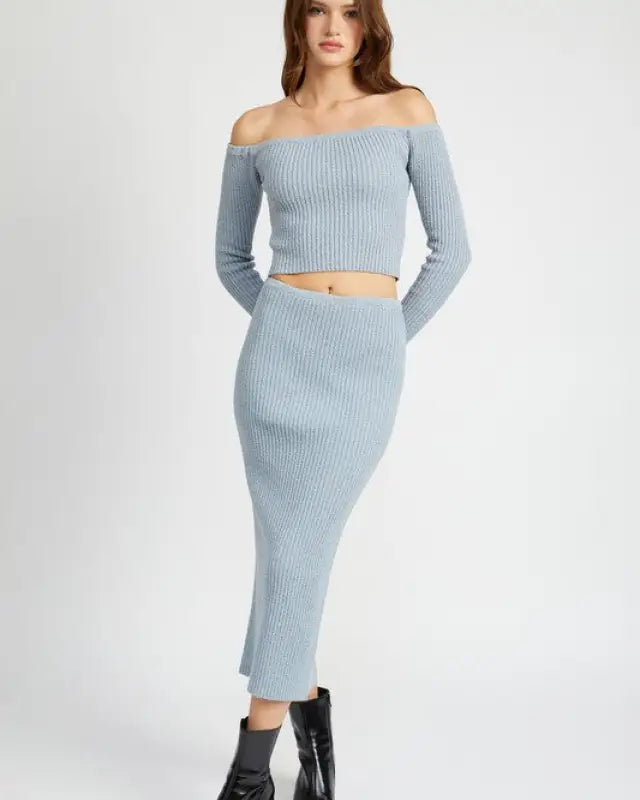 MAXI KNIT SKIRT WITH BACK SLIT