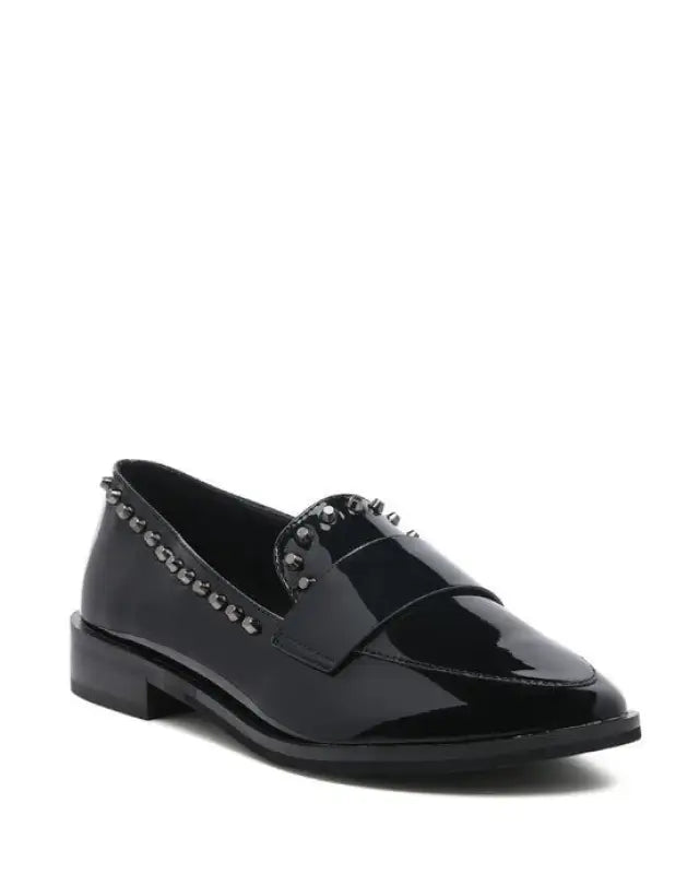 Melisa Emilia Black Shine Forever Stud Penny Loafers